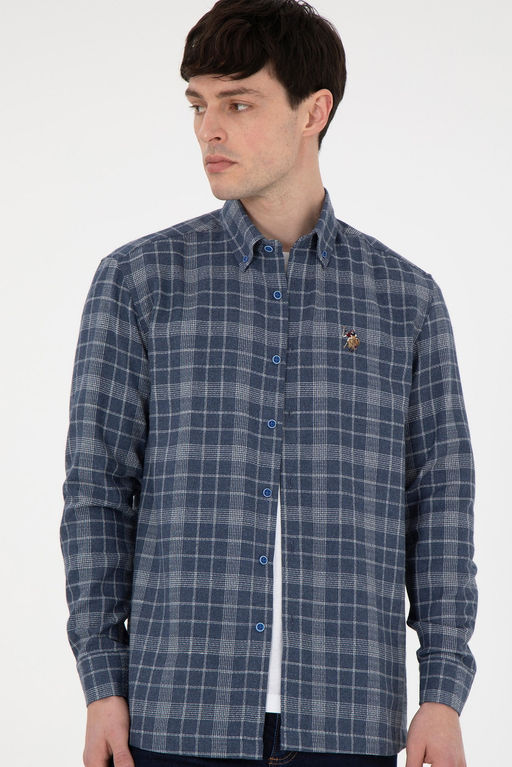 Мужская темно-синяя рубашка с длинным рукавом Неожиданная скидка в корзине - U.s. polo assn фото 3