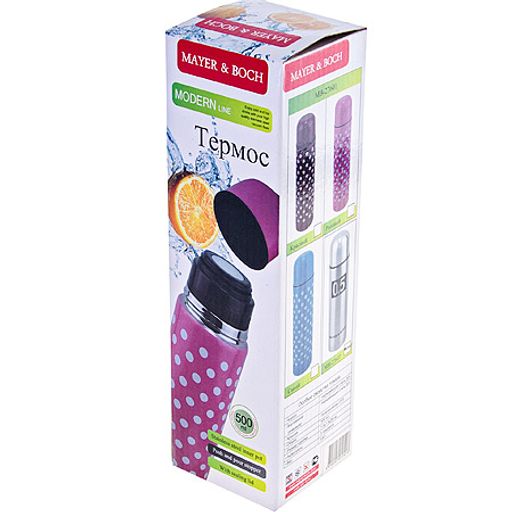 27607 Термос 0,5л нерж/сталь мет/колба MB (х24) - Mayer&boch фото 4