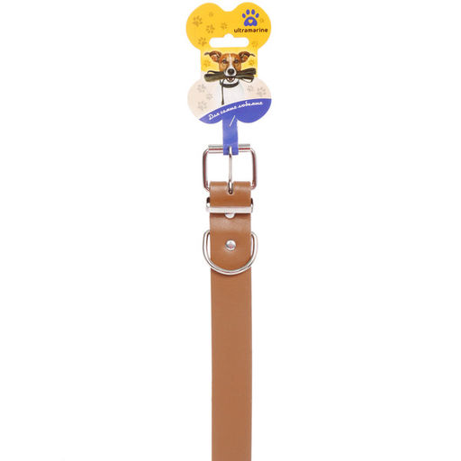 Цена за 3 шт. Ошейник для собак из искусственной кожи "Стильный БРО", цвет коричневый, 3*62см (бирка)