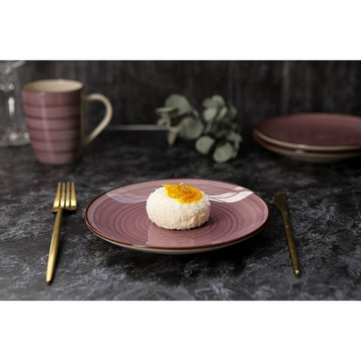 Тарелка керамическая десертная Доляна Морской мир, d=19 см, цвет бордовый фото 5