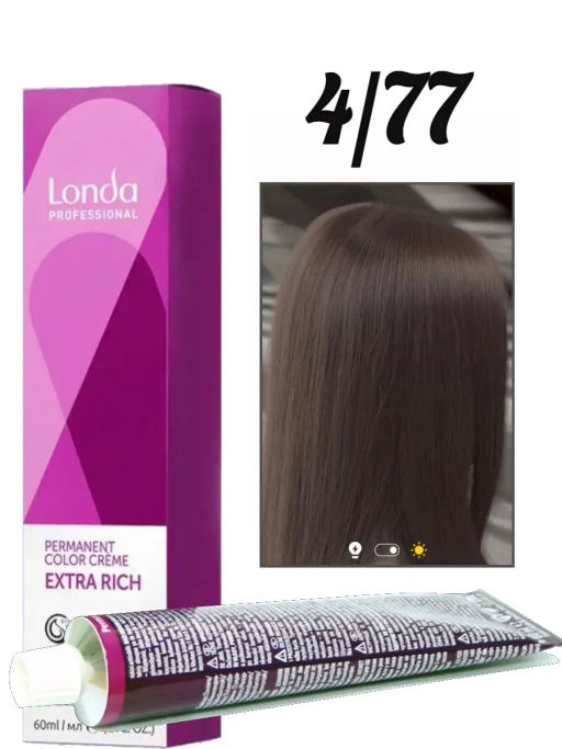 Стойкая краска 4/77 шатен интенсивно-коричневый LondaColor