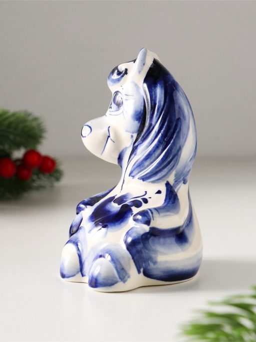 Фигурка фарфор «Лошадка Маруся», 10×6×6.5 см, гжель