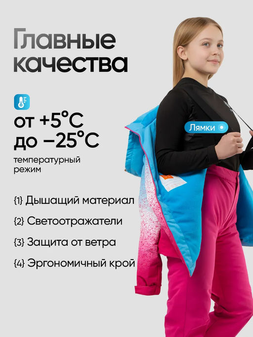 Костюм детский зимний горнолыжный для девочки, "Saimaa", розовый