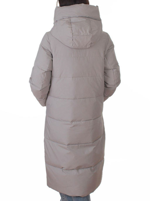 A8356 GRAY/BEIGE Пальто зимнее женское (200 гр. холлофайбер)