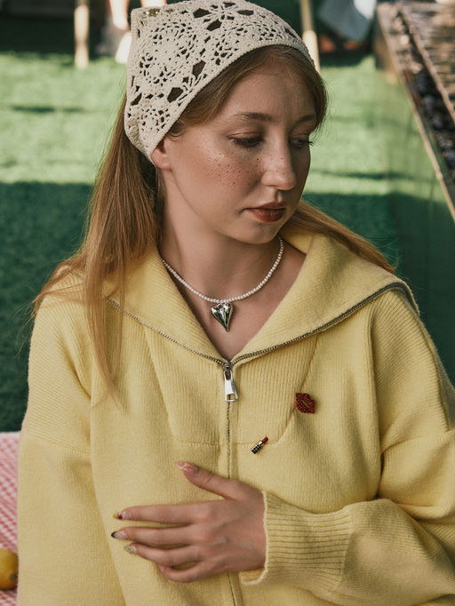 Чокер «Сердце» жемчужные бусины, белый в серебре, 32 см + 5 см доп, цепочка