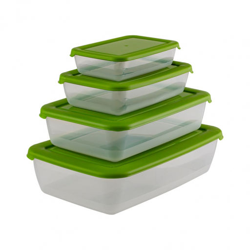 Комплект контейнеров для СВЧ "Лайт" 4шт (0,45+0,9+1,9+3)л прямоуг. арт.С556 ВЫВОД