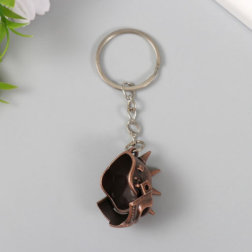 Цена за 12 шт. Брелок для ключей на кольце «Череп-шлем с ирокезом», металл, шлем открывается, 2.5×2.5×3.2 см