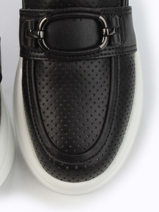 03-PDD169-6 BLACK/WHITE Полуботинки женские (натуральная кожа) - Фабричный китай фото 11