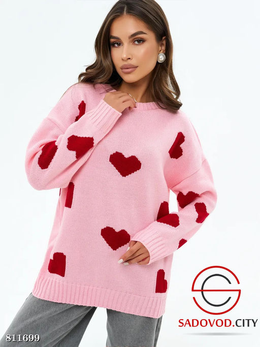 Свитер женский с сердечками - Bruno фото 2