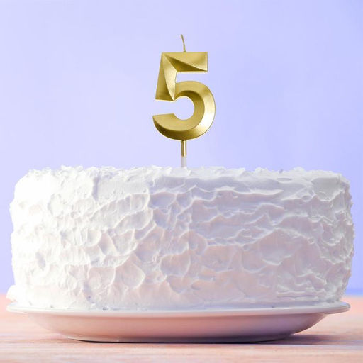 Цена за 2 шт. Свеча для торта, цифра «5», 11.5×2.3 см