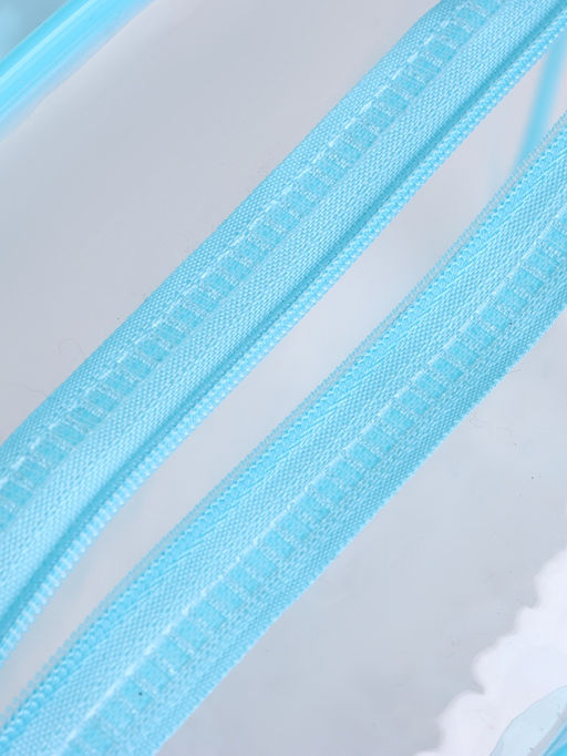 Косметичка-сумка на молнии для бассейна, большая, с ручками, с принтом, прозрачная/голубая