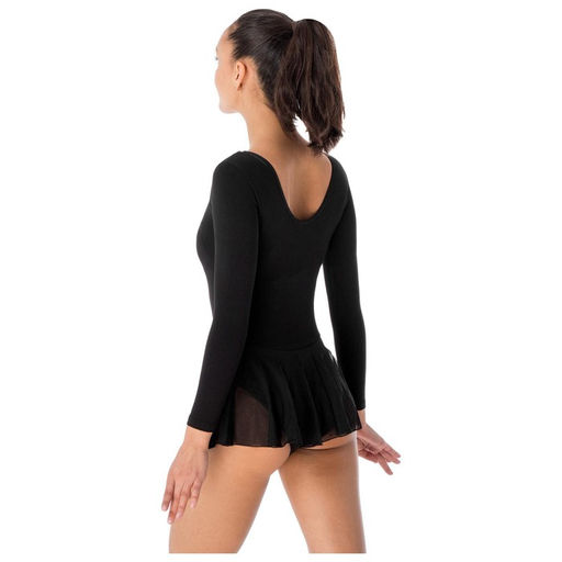 Купальник для хореографии Grace Dance, юбка-сетка, с длинным рукавом, р. 40, цвет чёрный  фото 6
