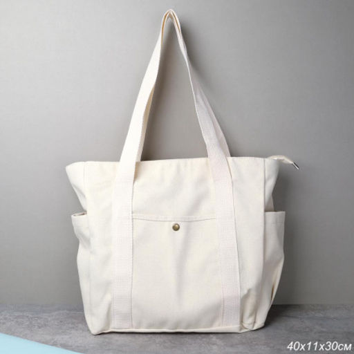 Сумка дамская шоппер 26х31х38х12 белый / MIR - 05 /уп 20/