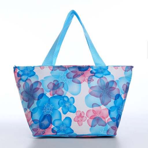 Косметичка-сумка на молнии, большая, с принтом Яблоня, голубая - Simaland фото 2