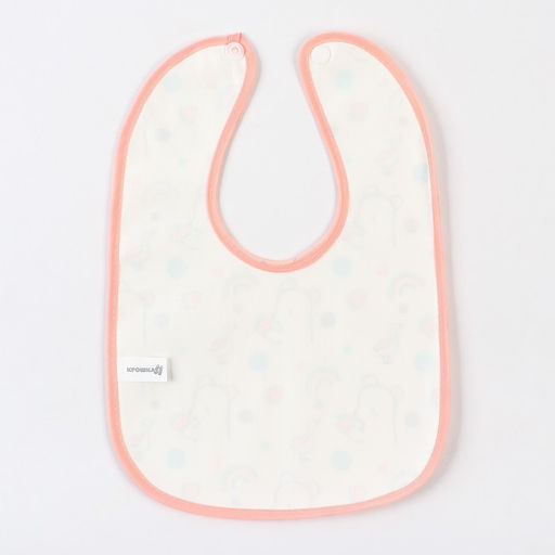 Цена за 10 шт. Нагрудник детский Крошка Я (фасовка 10 шт., розовая окантовка)  фото 3