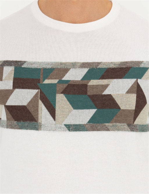 Ekru Slim Fit Bisiklet Yaka Triko Kazak - Pierre cardin фото 6