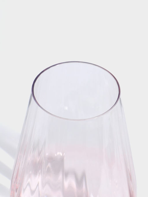 Ваза для цветов «Джетон» капля, 25×14 см, стекло, прозрачно-розовая