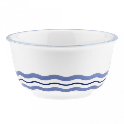 "Синий полосатик" Салатник фарфоровый 500мл, д13см, h6,9см, отводка, белый (Китай)