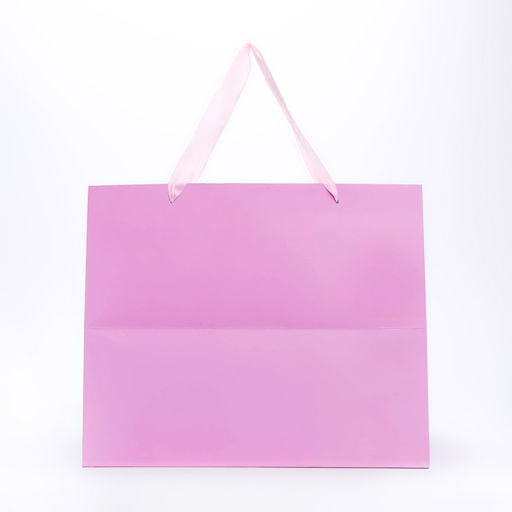 Пакет подарочный с широким дном 35×29×28 см, розовый
