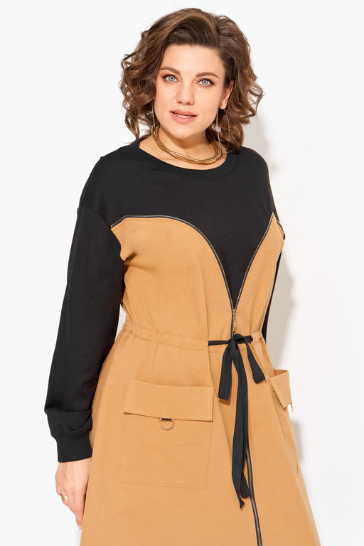 Платье Liliana 1510 карамель+черный  фото 7