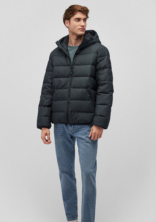 Kapusonlu Yesil Sisme Mont - Mavi фото 2