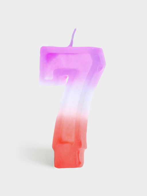 Цена за 10 шт. Свеча цифра для торта «7», 8×3.75×1 см