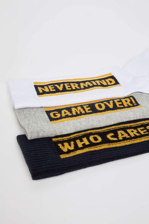 Набор из 3 мужских хлопковых длинных носков DeFactoFit  фото 5