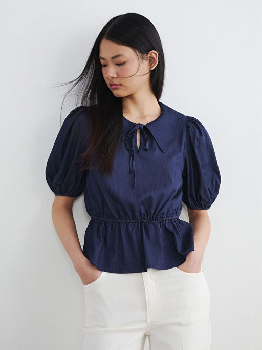 Bebe Yaka Peplum Bluz