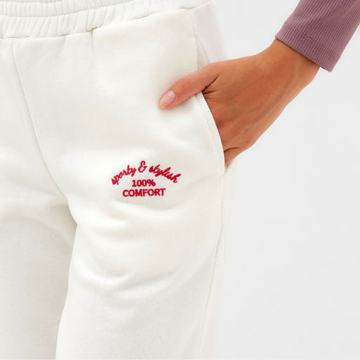 Брюки женские MINAKU: SPORTY & STYLISH, молочные, размер 54