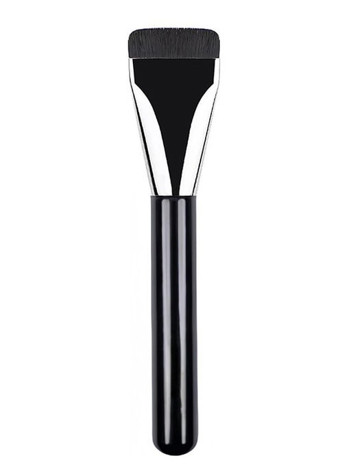 Kristaller Плоская макияжная кисть для нанесения тональных средств и масок, ворс нейлон, черный