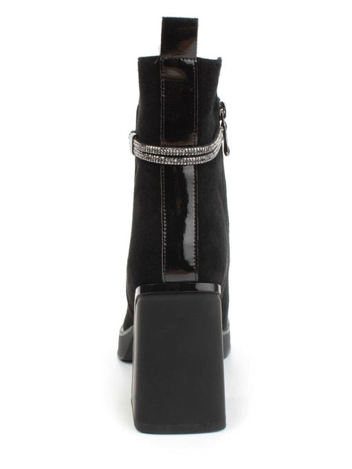 04-M3-837 BLACK Ботильоны зимние женские (натуральная замша, натуральный мех)