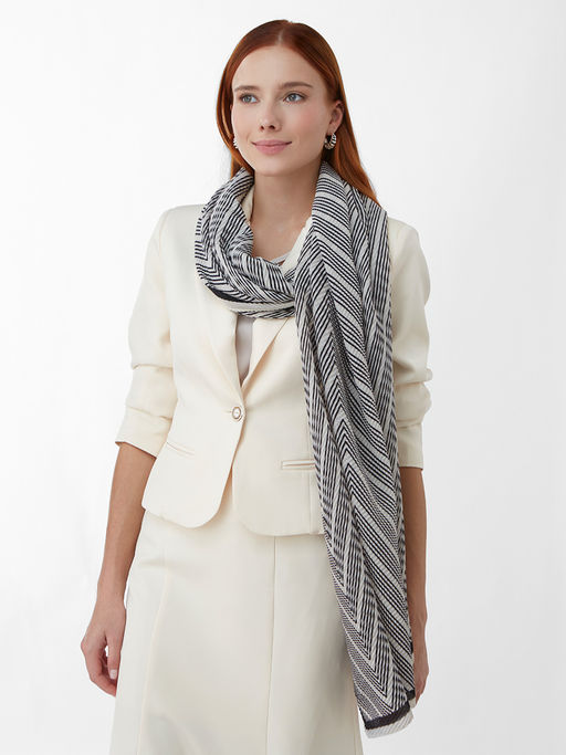 Большой, мягкий, тонкий и очень нежный двусторонний палантин с рисунком - Tantino фото 7