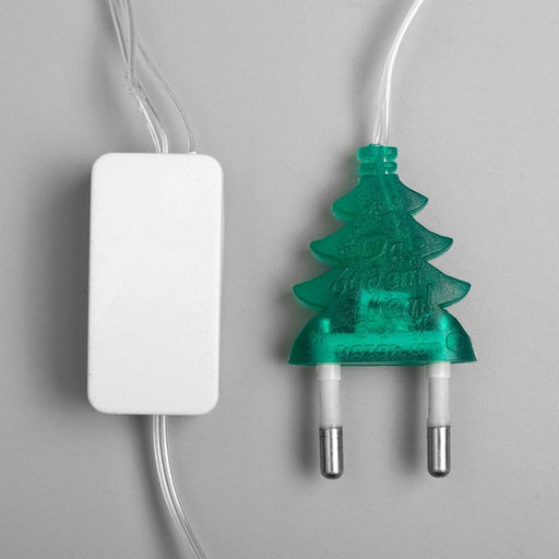 Гирлянда Нить 5 м с насадками Шишки сосновые, IP20, прозрачная нить, 20 LED, свечение мульти (RG/RB), мигание, 220 В - Luazon lighting фото 5