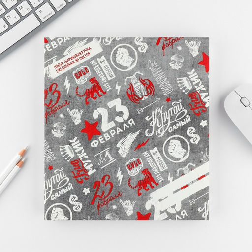 Подарочный набор «23 февраля», ежедневник А5, 80 л в твердой обложке и ручка
