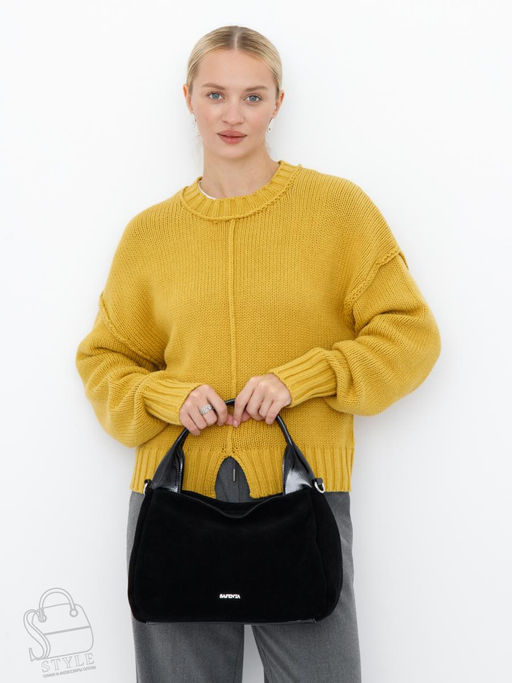 Сумка женская кожаная 92107MSS black Velina Fabbiano-Safenta