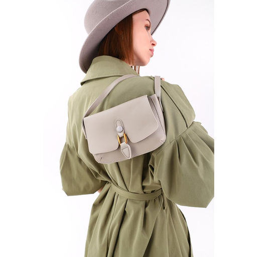 Сумка-мессенджер на клапане, длинный ремень, цвет серый - Simaland фото 4