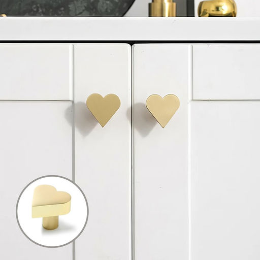 Ручка-кнопка мебельная CAPPIO HEART, цвет сатиновое золото