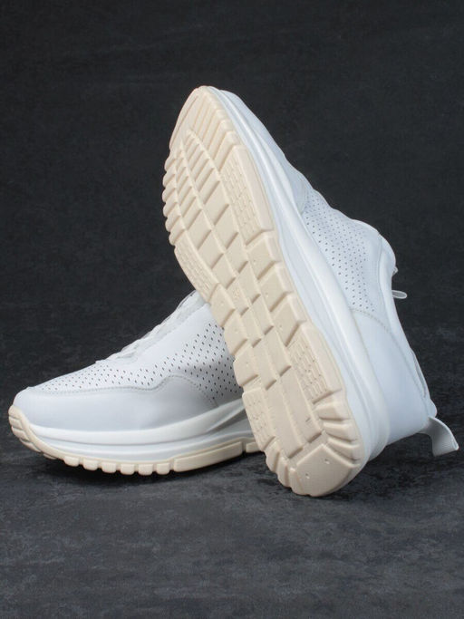 05-PDL250-1 WHITE Кроссовки женские (натуральная кожа)