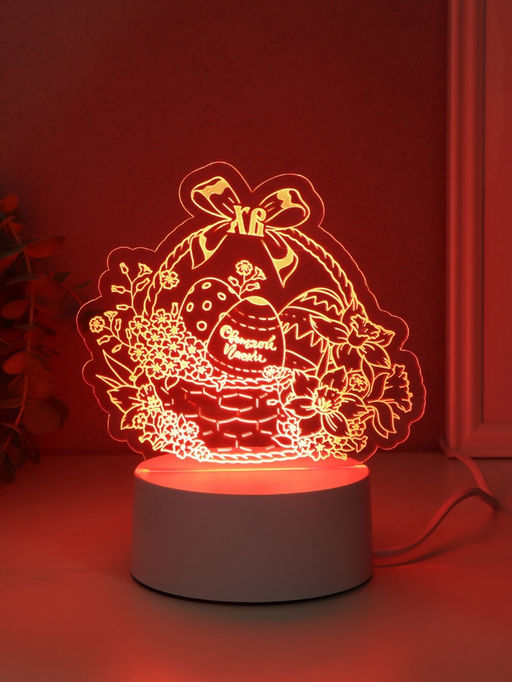 Светильник 3D RISALUX Пасхальная корзинка, LED-ночник, RGB, от сети, 9.5?17?16.3 см