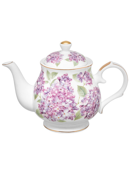 Чайник 380 мл 17*10*12,5 см "Сирень" фарфор NEW BONE CHINA