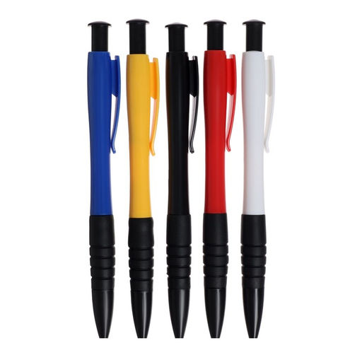 Цена за 12 шт. Ручка шариковая, автоматическая, синий стержень Офис-стиль, с резиновым держателем, МИКС - Calligrata фото 2