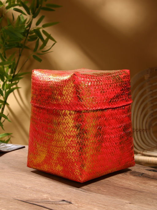 Корзинка плетёная «Голден», 25×25×30 см, розовая