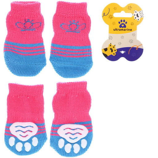 Цена за 5 шт. Носочки для животных "LAPUSIK", королева, цвет розовый, размер l, 3,5см