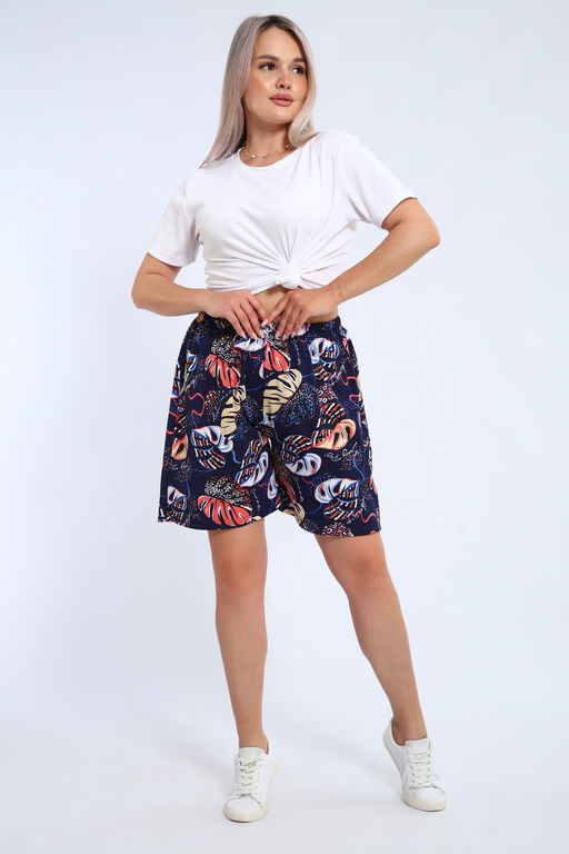 Шорты женские из кулирки Цветник папоротник