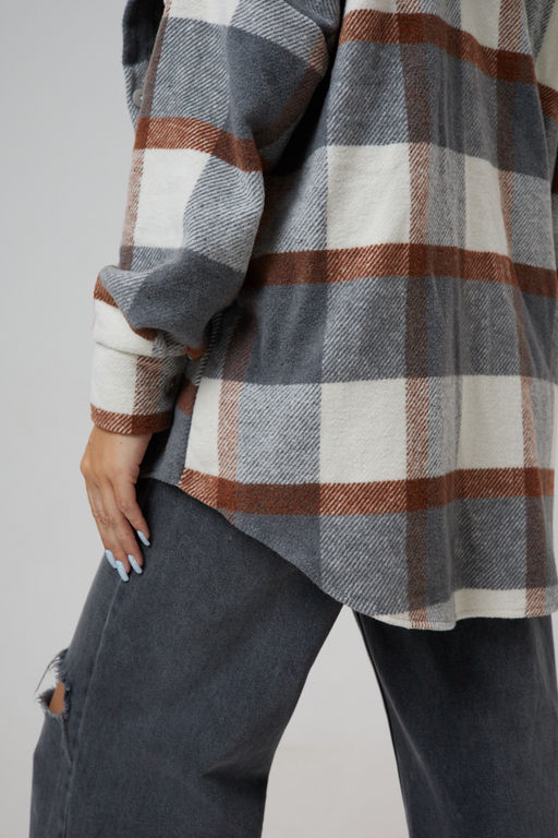 Рубашка женская в клетку с капюшоном РЖКК-01