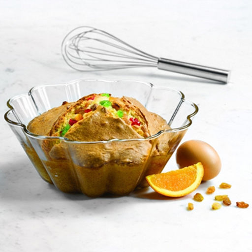 "Боркам (Borcam)" Форма для кекса стеклянная жаропрочная 1,5л, д22см, h9см, волнистая, цветная коробка, Pasabahce (Турция)