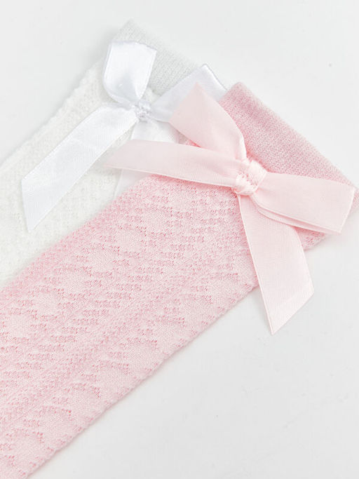 Fiyonk Detayl? K?z ?ocuk Diz Alt? ?orap 2li