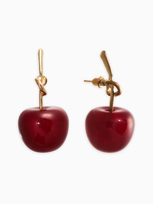 Цена за 2 шт. Серьги "Вишня" узел, цвет бордовый в золоте