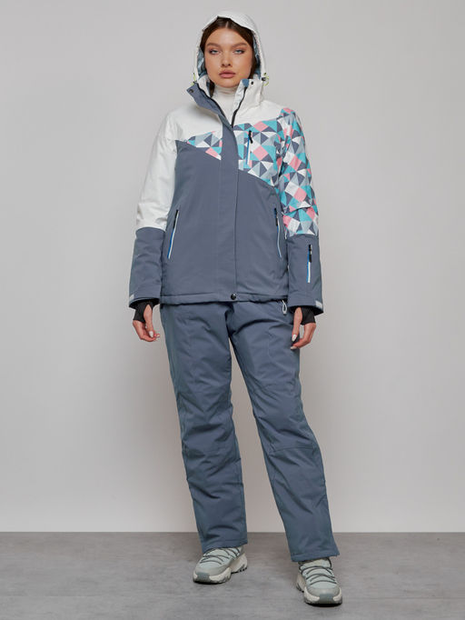Горнолыжный костюм женский зимний белого цвета 02337Bl - Chunmai фото 5