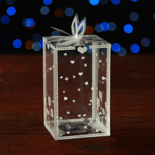 Цена за 5 шт. Складная прозрачная коробка из PVC, для упаковки подарков, Весеннее настроение, 6?6?10 см